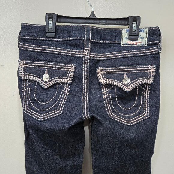 True Religion Dark Wash Boot Cut Denim Jeans Size 28 - Picture 9 of 16